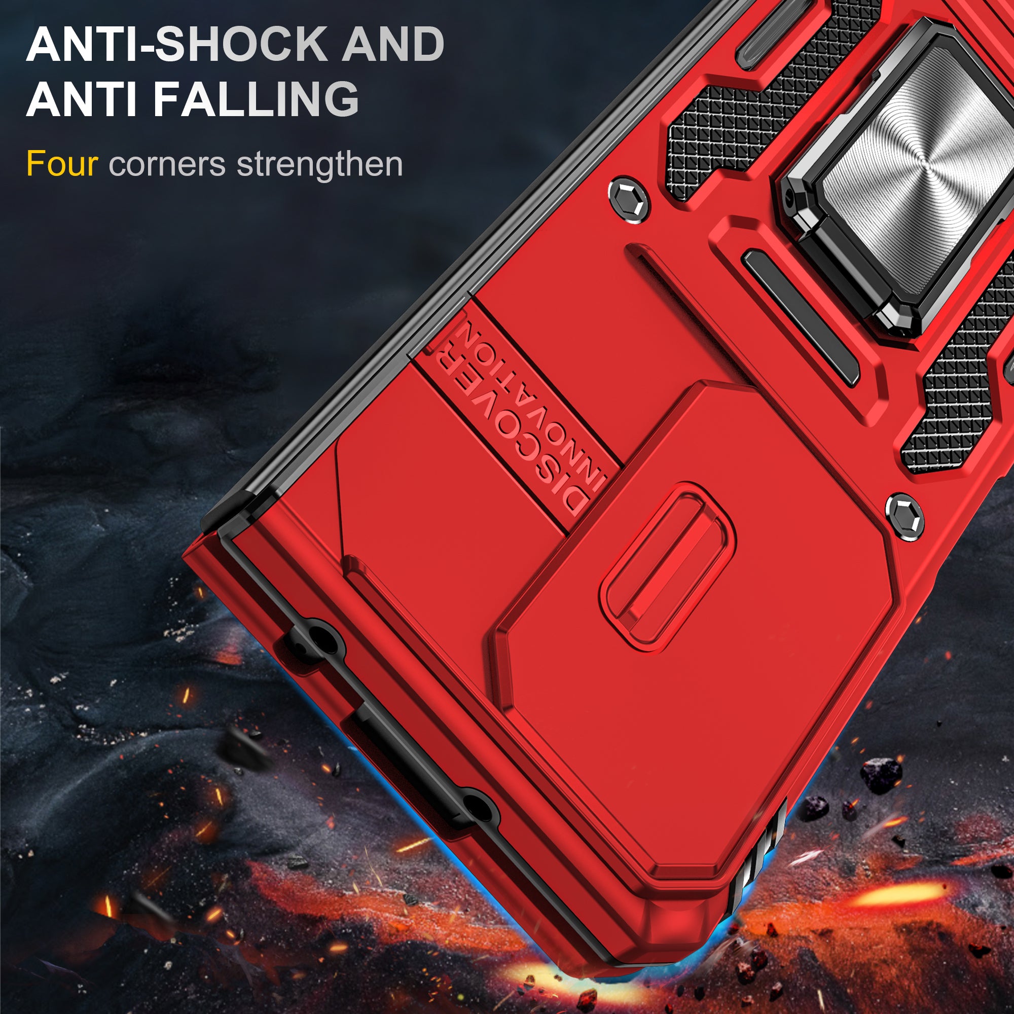 For Samsung Galaxy Z Fold5 5G Armor Series PC TPU Phone Case Metal Kickstand Cover with Slide Camera Lid For Samsung Galaxy Z Fold5 5G Armor Series PC TPU Phone Case Metal Kickstand Cover with Slide Camera Lid